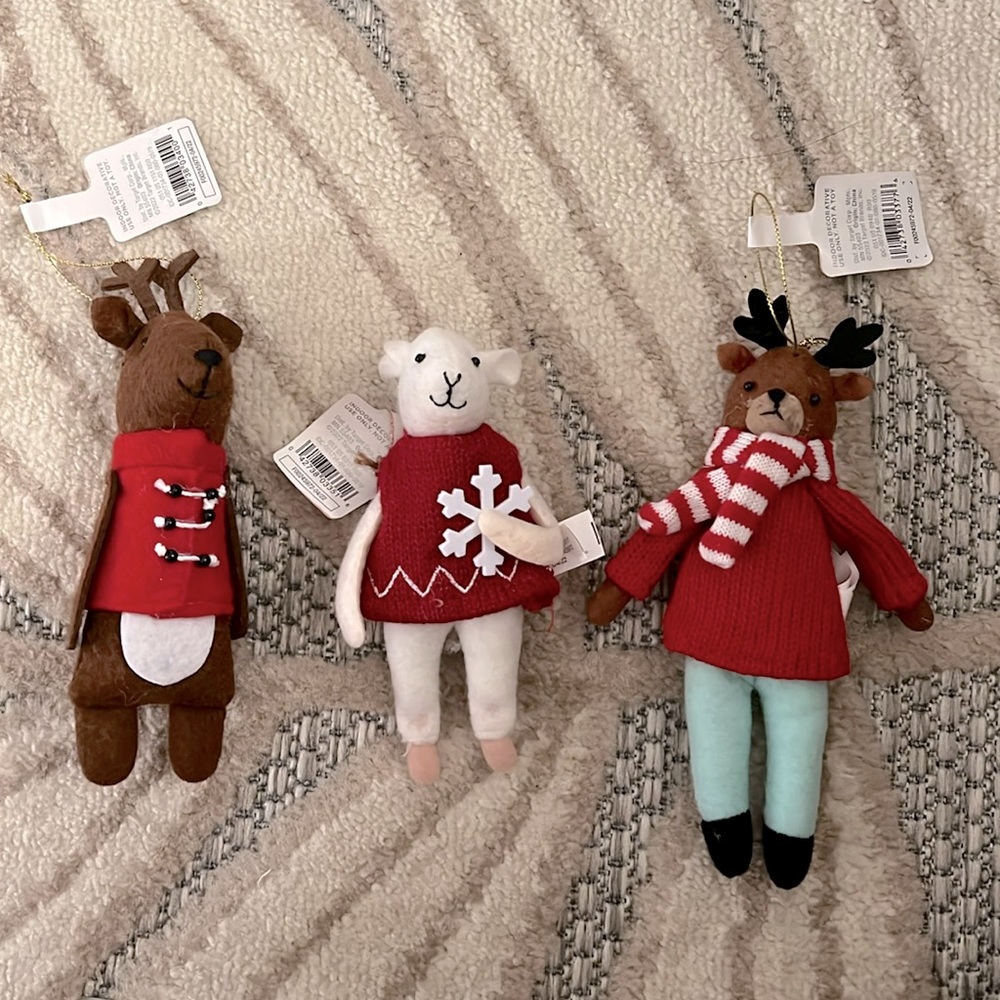 Felt fabric Christmas Ornaments | 3 pcs